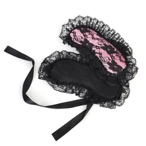 Mode Sex Spets Ögonmask Ögonbindel Patch Ögonskydd Justerbar Black