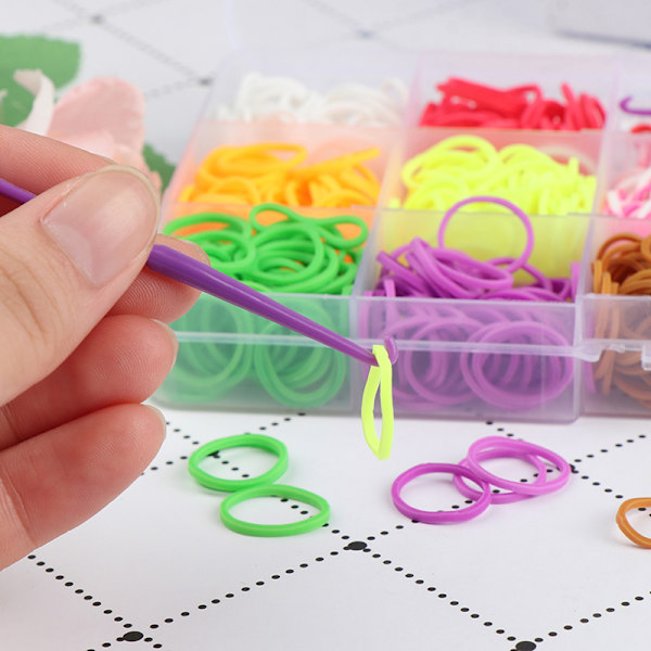 600 st loom bands flicka present elastiskt band för gör-det-själv-vävning