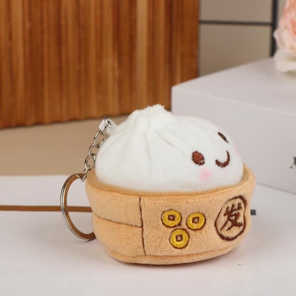 Pehmeä pieni pulla-avaimenperä Kawaii-simulaatio sarjakuva pehmohahmo