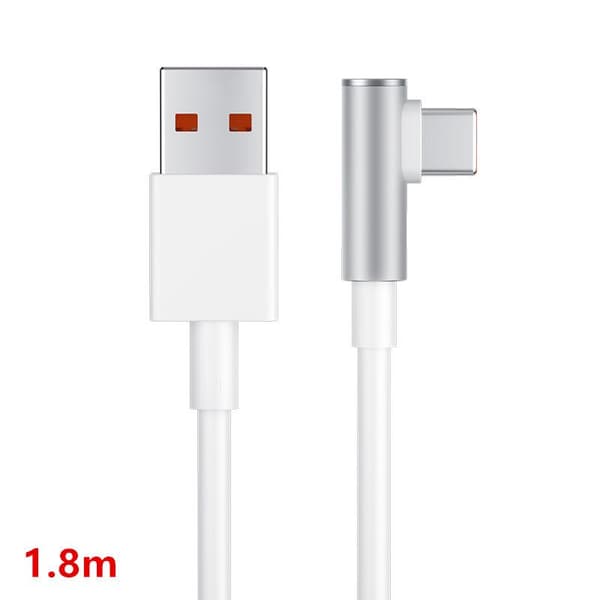 120W 6A USB Typ C Snabbladdningskabel 90 Graders Armbåge För Telefon WT1