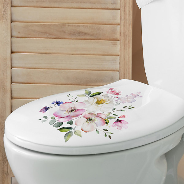 Vihreät kukat seinätarra kylpyhuoneen wc-koriste Deca Multicolor