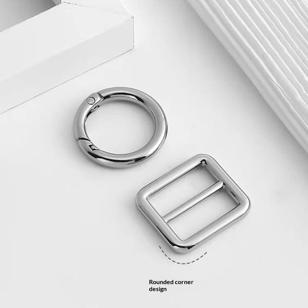 Justerbar väskaxelrem metallspänne för Evelyne Single S Silver D ring