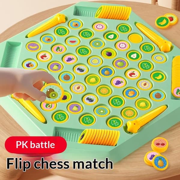 2-4 spelare Flip Chess Memory Game Brädspel Dubbelspelare Bat D