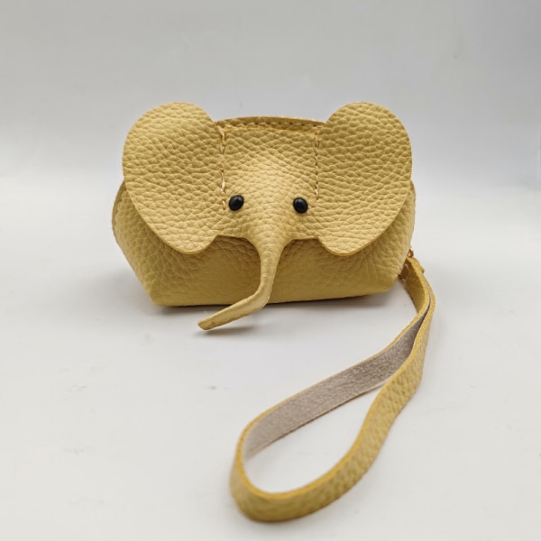 Läder Elephant Zero Wallet Kreativ kortväska för kvinnlig förvaring Z Yellow