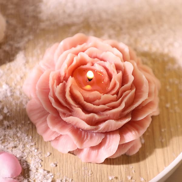 DIY Stor Pion Blomsterlys Silikoneform Lysfremstilling Håndværk