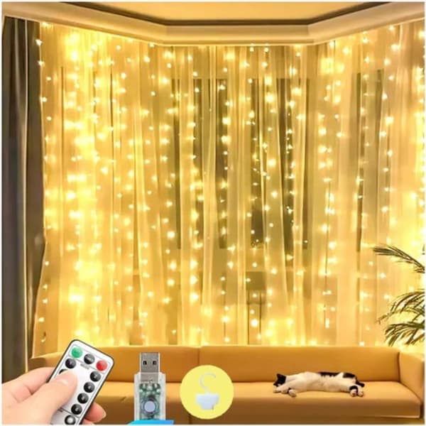 3*3M paristo-LED-valosarja USB-keijuvalot seppele Uusi Warm Light