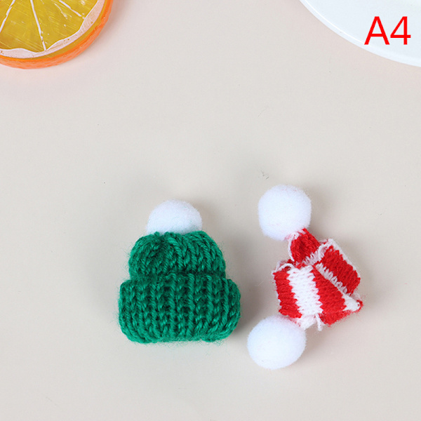 2kpl Xmas Mini Huivi Hattu Koriste Nukke Vaatteet Asusteet Joulu A4