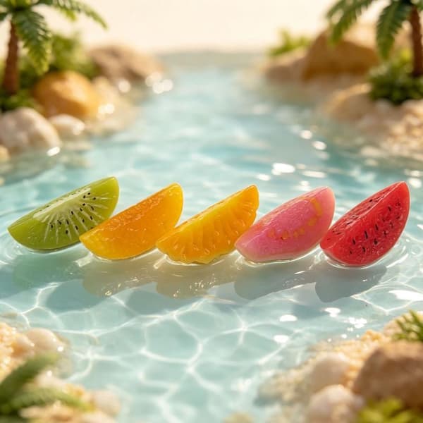 10 st. dockhus mini skivad frukt vattenmelon guava kiwi re A2 10pcs