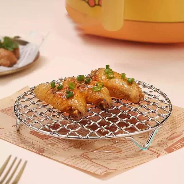 Airfryer-rist i rustfrit stål, grillholder, bagekurv 12CM