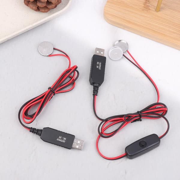 USB til 3V CR2032 batteriopladerkabel med kontakter til ur A1 1m no switch