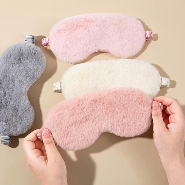 Sovmask Sovögonbindel Mjuk Plysch Ögonmasker för Tu White 1pc