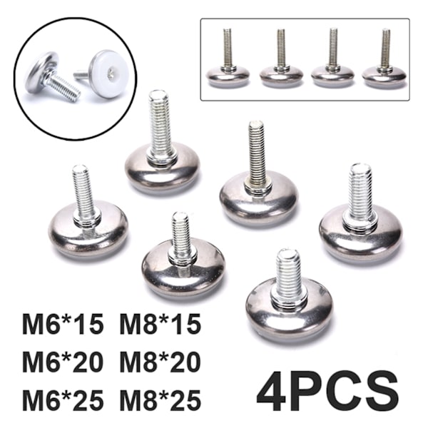 4 ST Justerbara Stålmöbler Ben Anti-slip Base Bord 8*25