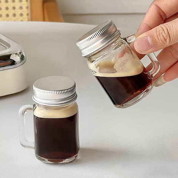 1PC Mini Mason Jar för sylt honung bärbar läckagesäker kaffe mjölk S