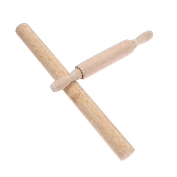 Kavel av massivt trä, non-stick träpresspinne, bakning D 20CM