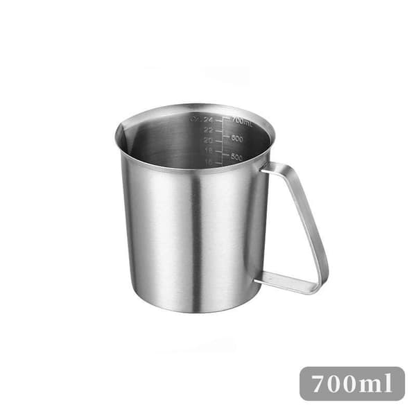 500/700/1000 ml Målebeger i rustfritt stål med graderinger Silver B
