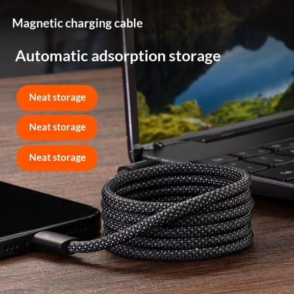 100W Magnetisk Kabel USB C til Type C Hurtigoplader til Telefon B