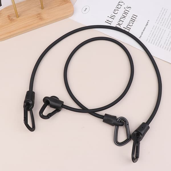 2 st D-formad plastkrok elastisk snörrem för bilbagage tio Black 2pcs