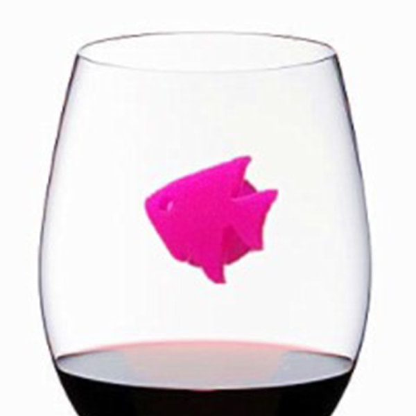 12 kpl/ set Creative e Wine Glass Charm Suction Marine Animals Wi