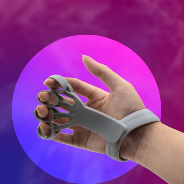 Silikongreppenhet Fingerövningsbår Artrit Hand G Light gray