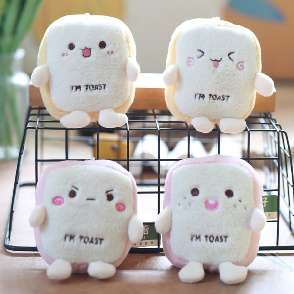 12CM e Cartoon Toast Brød Plysjleker Kawaii myk utstoppet dukke A2