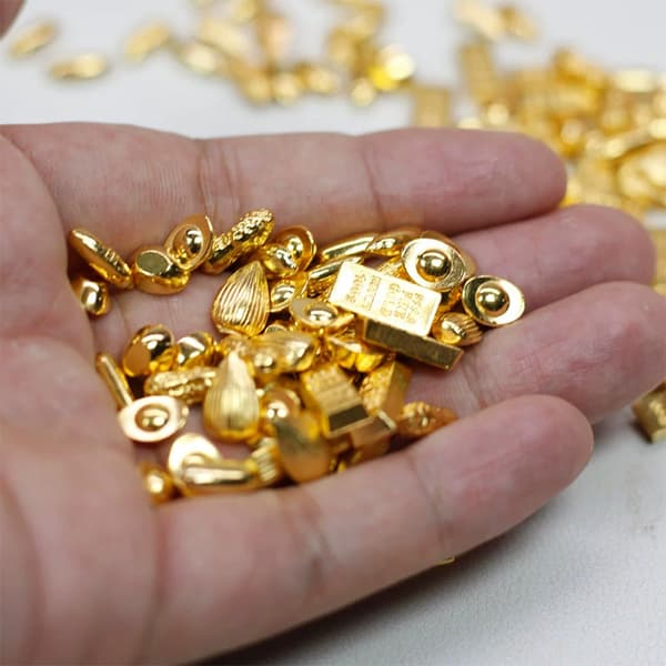 Lycklig guldtacka önskeflaska hängsmycke mini guldböna önskan 1pc