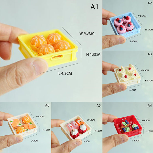 1Sett 1/12 Dukkehus Miniatyrkake Ettermiddagste Dessert Cupca A3