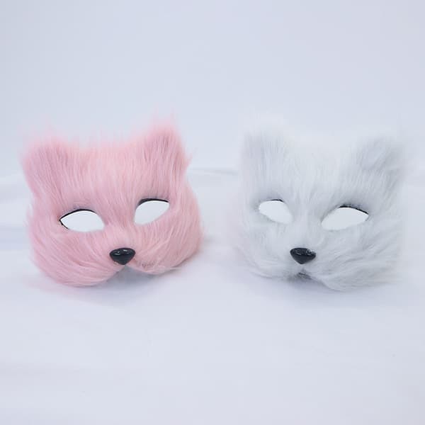 1PC Fox Mask Furry Halv Ansikte Djur Simulerad Katt Mask Hallowee Multicolor