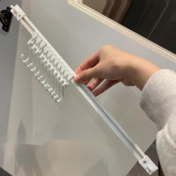 Plastspår rad krokar icke-stansande väggmonterad lång rad krok 30CM