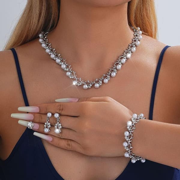 3 stk/sæt Mode Retro Kvinders Smykkesæt Rhinestone Kunstig A2