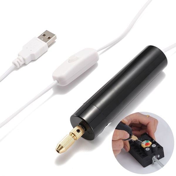 2/5 stykker sett Elektrisk USB Mini Drill Engraver Pen Drilling Je A2 3pcs drill