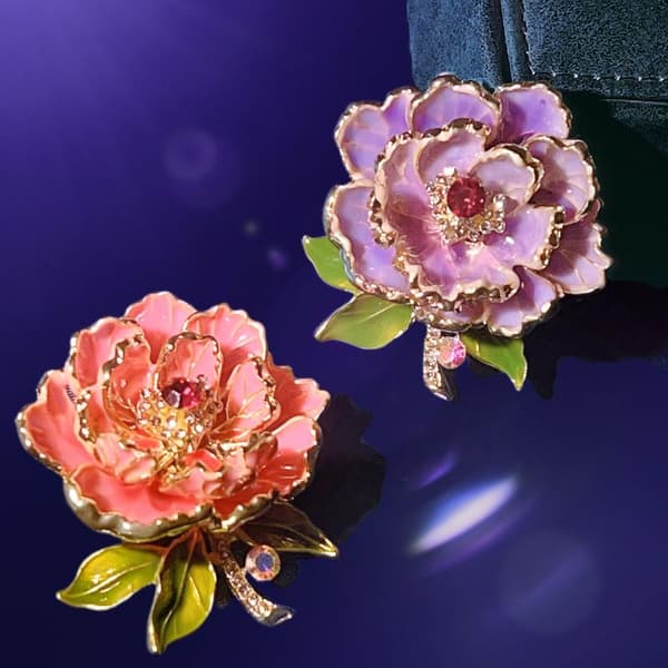 1 stk udsøgt luksus pæonblomstbroche elegant klassisk blomst A7
