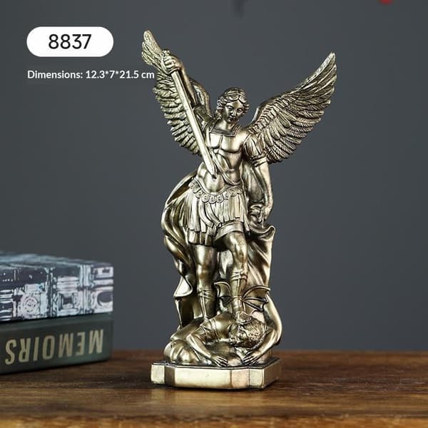 St. Michael Staty för Hemskydd Katolsk Helgon Skulptur L