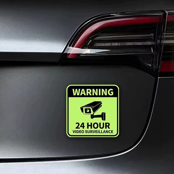 1 st VARNING 24 TIMMARS VIDEOÖVERVAKNING Motorcykel Glödsticker