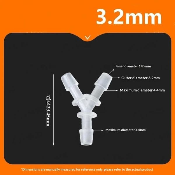 Y-formad trevägskoppling 1,6~6,4 mm vattenavdelare olja akvarium A2