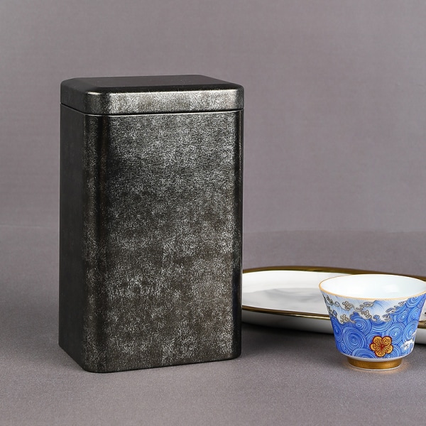 Metall retro fyrkantig teburk case med lock Packagi Blue