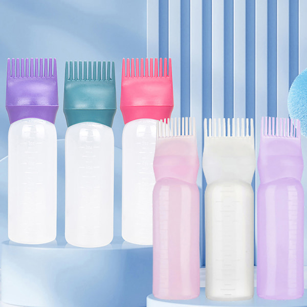 120 ml plast hårfärgning påfyllningsbar flaska applikator Frisör Pink