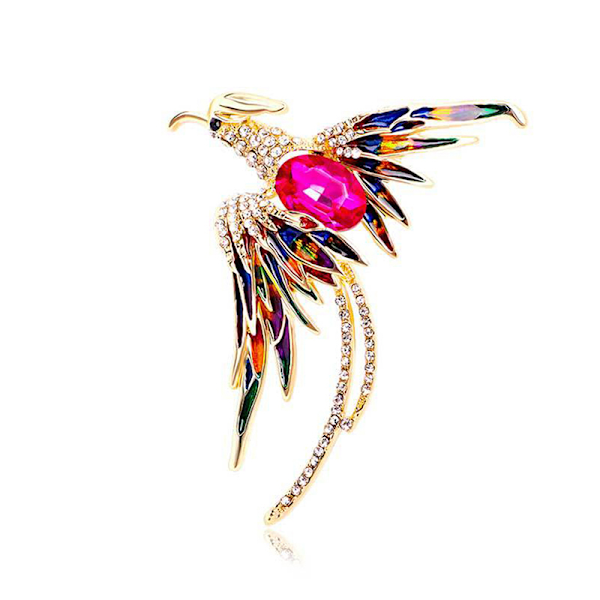Krystalemalje Phoenix Fuglebrocher Dyrepind til Kvinder Mænd B Multicolor