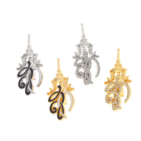 Sørgebroche Pins Sammenflettet Design Dryppende Oliefinish Dobbelt Silver 1