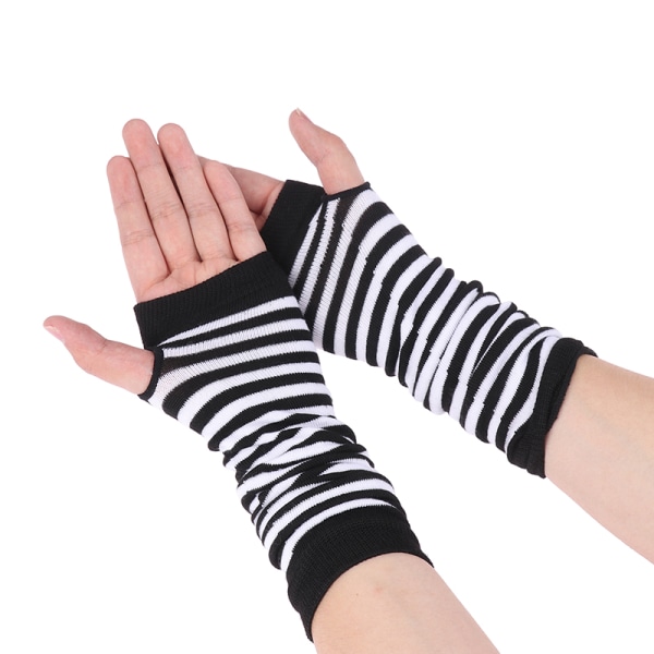 Långa fingerlösa handskar manschett för kvinnor män utomhushandske armbåge M A1