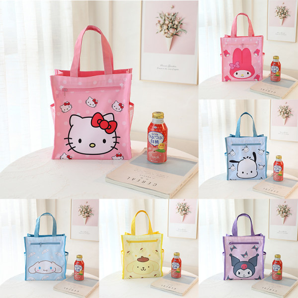 Cinnamoroll Kuromi Mymelody Cartoon Tuition Bag Kawaii Double-l A4 26.5*24.5*12cm