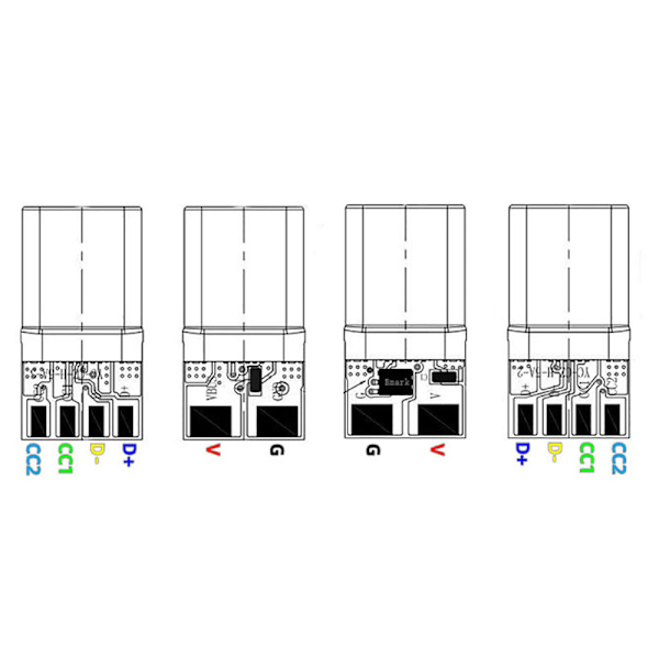 Pikalataus Type-C USB 5A urosliittimen hitsaus USB OTG D:llä A3