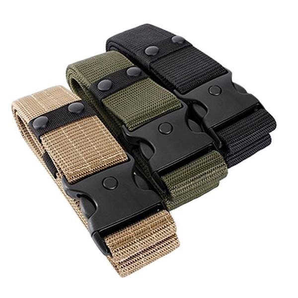 125 cm New Army Style Combat Bælter Quick Release Taktisk Bælte F Black