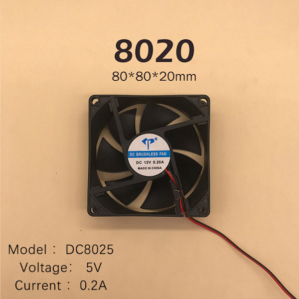 DC børsteløs blæser Computerkabinet Køleblæser 5V 12V 24V Leje C DC8025 5V
