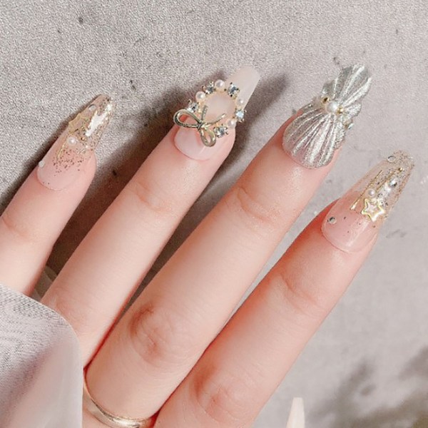 3D Rhinestone Krystall Nail Art Garland Perle Dangle Charms Chri Gold S