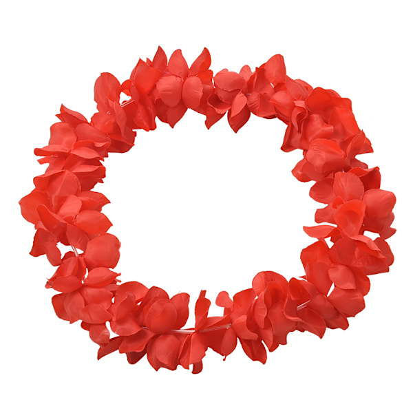 Hawaiianske Leis Simulerte Silkeblomster Leis Dansefest Fancy Dres Red