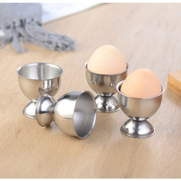 Kokte eggekopper i rustfritt stål Stand Rack Egg Holder Egg Hold Gold