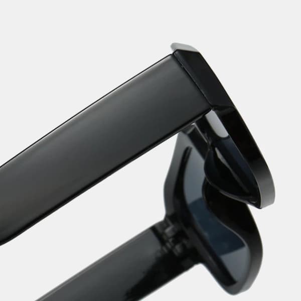 Svarta rektangulära retrosolglasögon UV400-skydd Hållbara 3