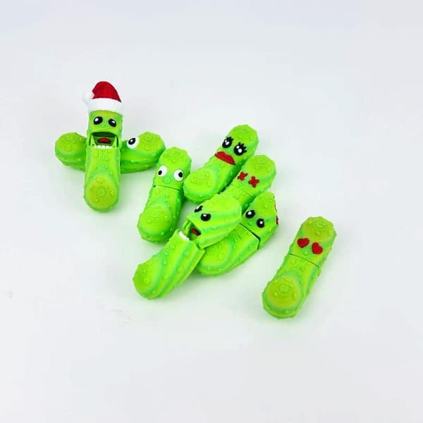 1 st 3D-printade gurkleksaker rörlig gurkgrönsaksmodell A7