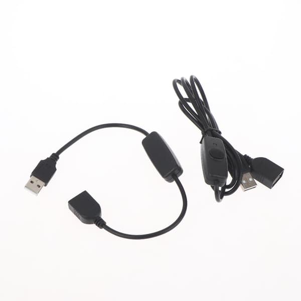 1 st USB 2.0 förlängningskabel med ON OFF-brytare 30cm Black