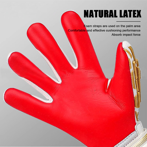 Latex slidstærk og skridsikker specialiseret fodboldmålmand White red Size 10